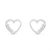 Silver Heart Cubic Zirconia Earrings - 7mm - F04062