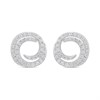 Silver Circles Cubic Zirconia Stud Earrings - 10mm - F04065