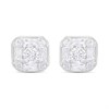Silver Cluster Cubic Zirconia Earrings - 6mm - F04066