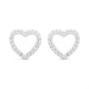 Silver Open Heart C.Z. Stud Earrings - 9mm - F04067
