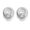 Silver Cubic Zirconia Circle Stud Earrings - 5mm - F04119