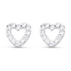 Silver Cubic Zirconia Open Heart Stud Earrings - 7mm - F04132