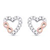 Silver Cubic Zirconia Open Heart Infinity "Infinite Love" Earrings - 7mm - F04133