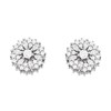Silver Cubic Zirconia Cluster Stud Earrings - 9mm - F04135