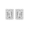 Silver Cubic Zirconia Halo Stud Earrings - 8mm - F04140