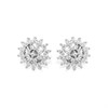 Silver Cubic Zirconia Cluster Stud Earrings - 10mm - F04145
