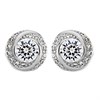 Silver Cubic Zirconia Knot Stud Earrings - 8mm - F04154
