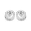 Silver Cubic Zirconia Circle Stud Earrings - 7mm - F04156