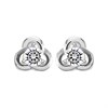 Silver Cubic Zirconia Knot Stud Earrings - 10mm - F04163