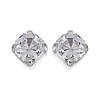 Silver Cubic Zirconia Stud Earrings - 7mm - F04179