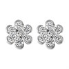 Silver Cubic Zirconia Daisy Stud Earrings - 6mm - F04182