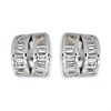 Silver Half Hoop Stud Earrings - 6mm - F04183