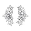 Silver Cubic Zirconia Star Stud Earrings - 20mm - F04189