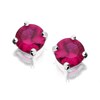 Silver Red Cubic Zirconia Stud Earrings - 5mm - F0418