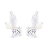Silver Freshwater Pearl And Cubic Zirconia Stud Earrings - F04196
