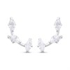 Silver CZ Marquise Stud Climber Earrings - F04216