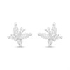 Silver CZ Butterfly Stud Earrings - F04217