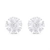 Silver Pear Cubic Zirconia Flower Stud Earrings- 10mm - F04222