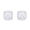 Silver Mixed Cut Cushion CZ Stud Earrings- 8mm - F04223