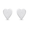 Silver Diamond Heart Stud Earrings- 6mm - F04241