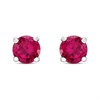Silver Red CZ Stud Earrings- 5mm - F04252