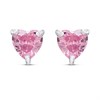 Silver Pink Heart CZ Stud Earrings- 5mm - F04254
