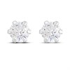 Silver Round CZ Stud Earrings - F04259
