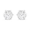 Silver Round CZ Claw Set Stud Earrings- 6mm - F04260