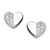 Silver Cubic Zirconia Heart Stud Earrings - 8mm - F0457