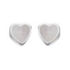 Silver Mother Of Pearl Heart Stud Earrings - 5mm - F0485