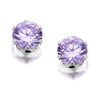 Silver Lilac Cubic Zirconia Stud Earrings - 4mm - F0493