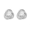 Silver Cubic Zirconia Knot Stud Earrings - 9mm - F0494
