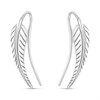 Silver Feather Crawler Earrings -20mm - F05026