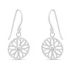 Silver Circle Flower C.Z. Earrings - 12mm - F05029