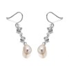 Silver Cultured Freshwater Pearl Drop Earrings - 30mm - F0776