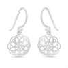 Silver Cubic Zirconia Swirl Circle Earrings -12mm - F08013