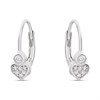 Silver Cubic Zirconia Heart Drop Earrings - F08015