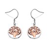 Silver Two Tone Cubic Zirconia F.Hinds Tree Of Life Hook Wire Earrings - 15mm drop - F0850