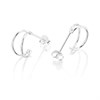 Silver Half Hoop Earrings - 12mm - F10014