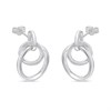 Silver Circles Drop Earrings - 18mm - F10017