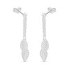 Silver Leaf Chain Drop Earrings - F10019