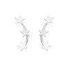 Silver Stars Stud Earrings - 14mm - F1003