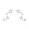 Silver Four Star Crawler Earrings - 16mm - F10120