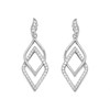 Silver Cubic Zirconia Rhombus Drop Earrings - 28mm drop - F11002