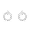 Silver Cubic Zirconia Circle Earrings - 9mm - F11029