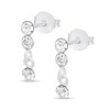 Silver Crystal Drop Earrings - 12mm - F11034