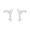Silver Marquise C.Z. Drop Earrings - 15mm - F11036