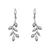 Silver Cubic Zirconia Tendril Drop Earrings - 25mm drop - F1106
