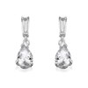 Silver Cubic Zirconia Drop Earrings - 15mm drop - F1123