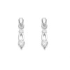 Silver Cubic Zirconia Triple Twist Drop Earrings - 18mm drop - F1135